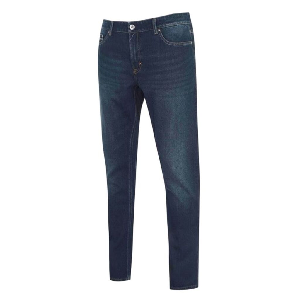 Firetrap Mens Rom Cotton Straight Jeans / Dark Wash